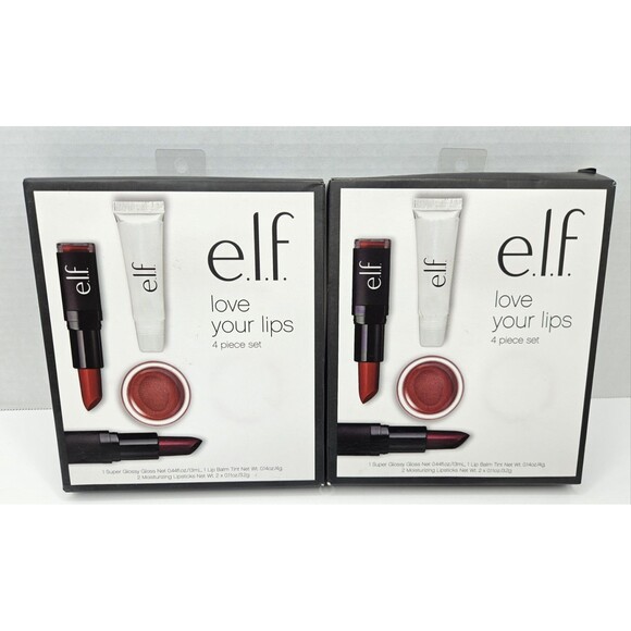 ELF Love Your Lips 4 Piece Set Lip Gloss, Balm, Lipstick Lot Of 2 NIP - Picture 1 of 2
